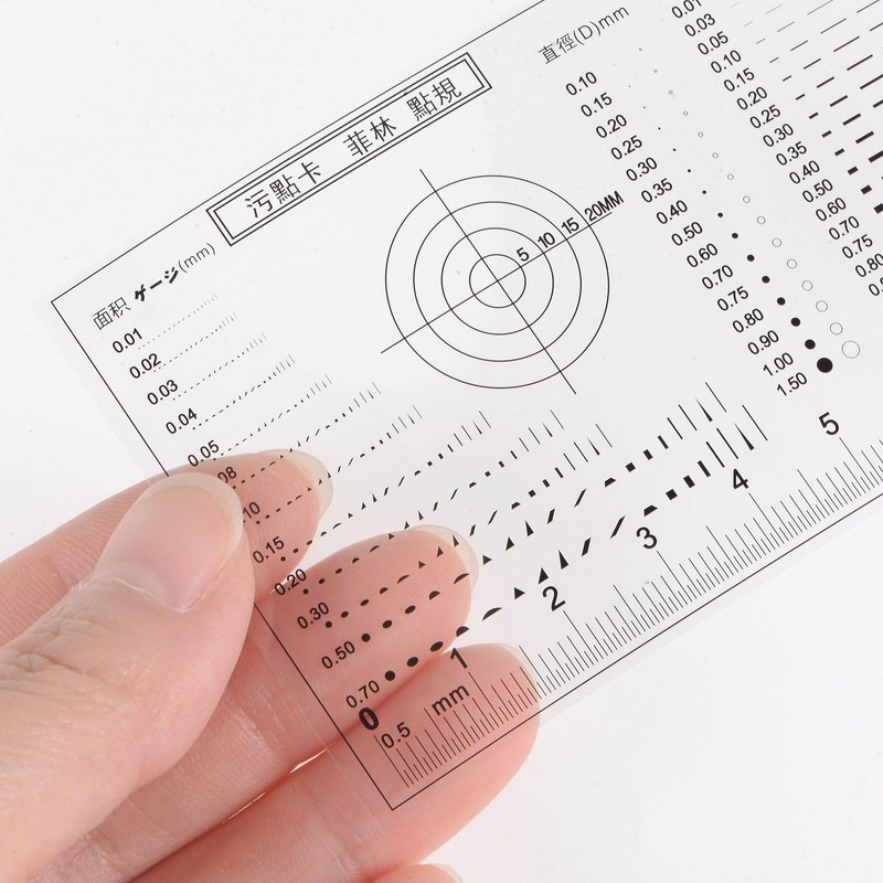 HARFINGTON High Precision SEC Size Estimation Chart 8cm 0.2mm Transparency