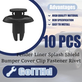 GolTHd 10pcs Bumper Cover Push-Type Retainer Rivet Fender Liner Splash Shield Compatible with Mazda 3 6 CX-3 CX-5 CX-9 MX-5 Miata Scion Toyota, Replace# B45A-56-146A, 90118-WB048