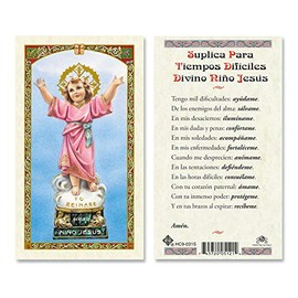 DIVINO NINO PARA TIEMPOS DIFICILES SPANISH HOLY CARD LAMINATED PRAYER CARDS