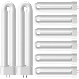 8 Pack Bug Zapper Light Bulb Replacement for 15W Bug Zapper with 4-Pin Base, Ful 15W-BL U Shaped Twin Tube Bulb for Outdoor Mosquito Zapper