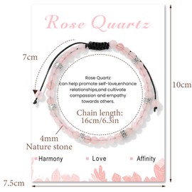 XSDSLS Bead Bracelets for Women 4mm Natural Stone Bracelet Adjustable Gemstone Stone Bracelet Amethyst Bracelet Yoga Beads Bracelet Jewellery Gifts for Women Girls (Black agate)