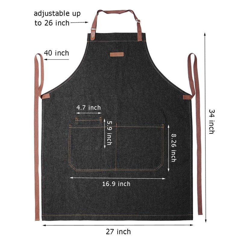 DingSay Trendy Kitchen Cooking Apron with 3 Pockets for Men
