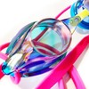 Swimz ATOM low profile Mirrored Racing/Training goggles - Blue/Pink