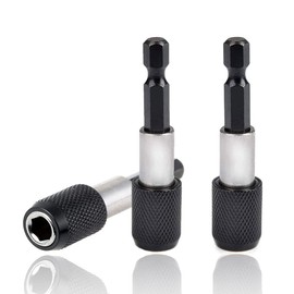 Bestgle 3 Pieces Magnetic Extension Chuck Adapter, 1/4 Inch Hex Shank Quick Release Bar Socket Screwdriver Bit Holder Kit Self-Locking Extension Rod for DIY Woodworking Extending, 60mm Length