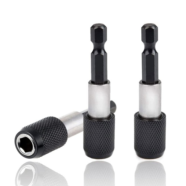 Bestgle 3 Pieces Magnetic Extension Chuck Adapter, 1/4 Inch Hex