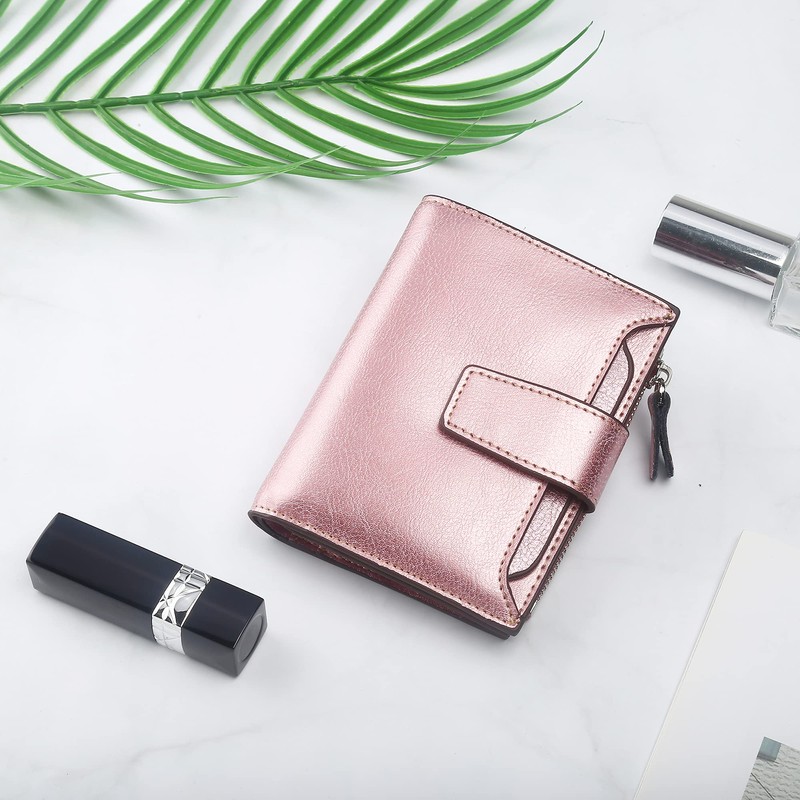 Lavemi Small Compact Women Wallet RFID Blocking Genuine Leather Bifold