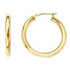 14K Yellow Gold 2MM Shiny Round Tube Hoop Earrings, 15mm