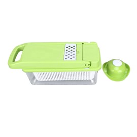 Vegetable Cutter Green BPA Free Stainless Steel Different Blades Rack Design Food Chopper for Kitchen