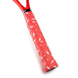 Get A Grip - Custom Tennis Racket Grip Tape - Anti-Slip/Quick-Drying Tennis Overgrips - Precut Badminton Racket Grip with Finishing Tape (Charged Up (red), 1 Grip)