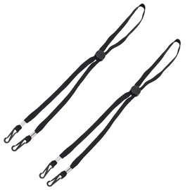 QIKEJI Hat, Strap, Hat, Strap, Hat Keeper, Hook, Black, Set of 2, Lightweight, Thin, Hook, Removable, Fall Prevention, Lost Prevention, Size Adjustable, Simple Hat Rack Chin Strap, Black