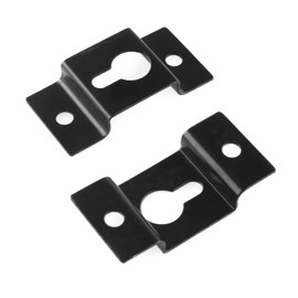 DGZZI Hanging Speaker Bracket 4PCS Black Wall Mount Iron Hook Hanger Plate Connectors with Mounting Screws for Surround Sound Box Audio Speaker Keyhole Hanger