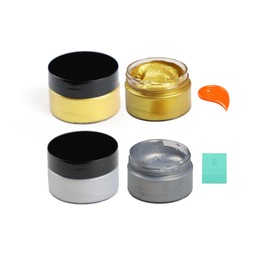 DGAGA Metallic Acrylic Paint,Metallic Gold Paint,1.69 OZ/Jar,Silver Chalk Paste Paint Metallic,Metallic Paint for Crafts Color-shifting Glass Paint,Metallic Paints on Rocks,Wood,Canvas,Fabric,Ceramic