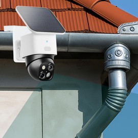 Gutter Mount Compatible with Eufy Security SoloCam S340/SoloCam S330/SoloCam E30, Camera Gutter Mount Security Camera Holder, No Drill Installation Compatible with IP PTZ Dome Cameras Outdoor