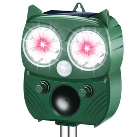 Cat Repellent Outdoor, Solar Ultrasonic Animal Repellent Outdoor with Motion Sensor Waterproof Cat Deterrent to Scare Cats Dog Deer Raccoon Skunk Squirrel