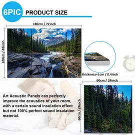 JBER Art Acoustic Panels Decorative, 6 Pack Acoustic Panels Art for Wall Decoration with Self Adhesive, Suitable for Recording Studio, Home Soundproof Wall Panels, 72x48inch (MASAYA CANYON)