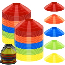 Jyongmer 15PCS Disc Cones Training Cones Agility Soccer Cones with Carry Bag for Training, Football, Basketball, Sports, Field Cone Markers and Other Sports and Games (5 Colors)