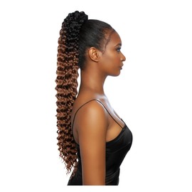 Mane Concept Mega Brazilian Human Hair Mix Crochet Ponytail - MBCP01 DEEP TWIST 30" (1)