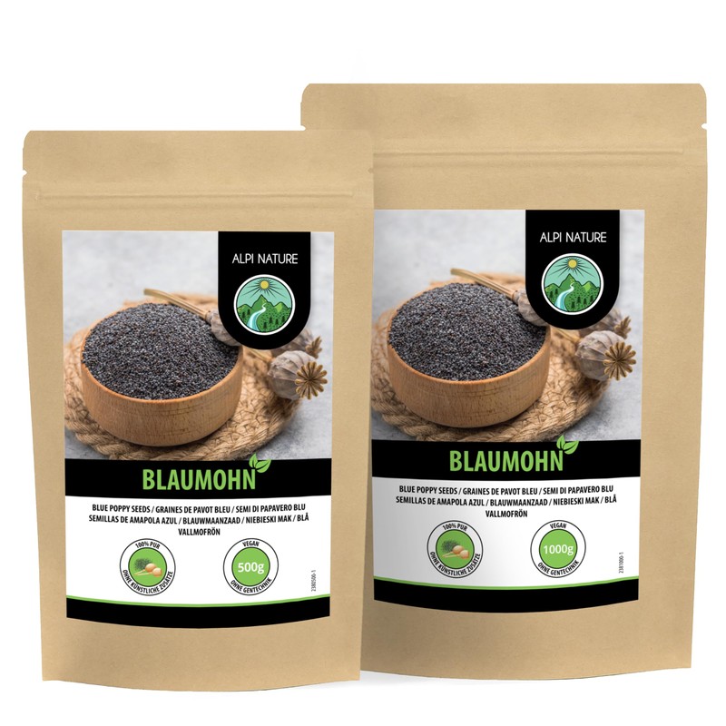 Blue Poppy (500g, 1.1lb), Whole Poppy Seeds, 100% Natural, for