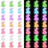 Yomwig 50Pcs Easter Luminous Mini Resin Bunnies, Tiny Rabbits Figures