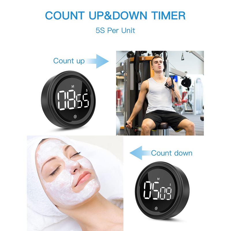 LIORQUE Digital Kitchen Timer Magnetic Countup Countdown Cooking Timer Gym