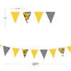 32Ft Yellow and Black Plaid Sunflower Pennant Banner Fabric Triangle