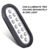 Partswcgg 4Pcs 6" Oval Red Stop Turn Tail Lights to