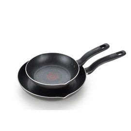 T-fal Initiatives Nonstick Fry Pan Set 7.5, 9 Inch Pour Spout Cookware, Pots and Pans, Dishwasher Safe Black