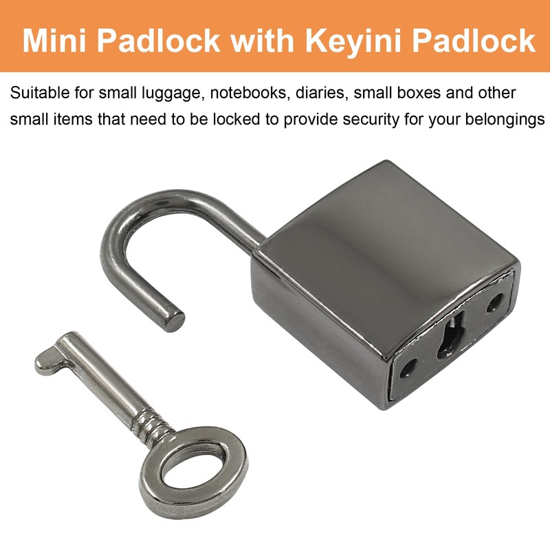 Piutouyar Mini Lock with Key, Small Keyed Luggage Lock, Gun