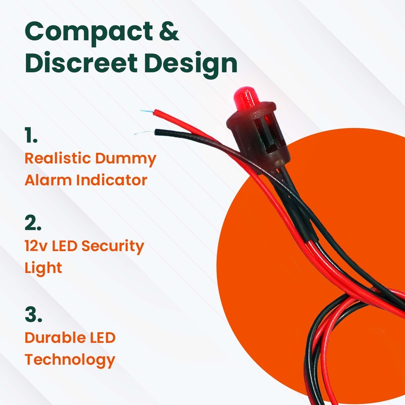 Red LED Flashing Dummy Alarm Warning Security Light 12v Car