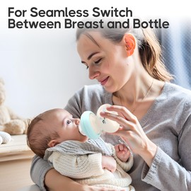 YOHKOH Newborn Glass Baby Bottles with Slow Flow Nipple for 0+ Months, Wide Neck Feeding Bottle, 2.7oz/80ml (Multicolour, 2.7oz (Pack of 4))