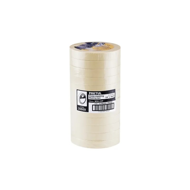 12 Cinta Masking Tape De 34 X 50 M, Pretul