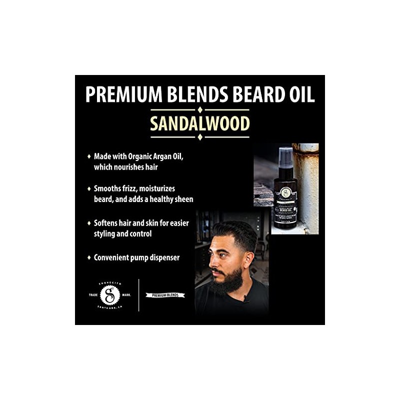 Suavecito Aceite para barba de sándalo, 1 onza