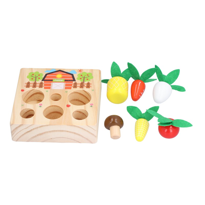 Baby Carrot Harvest Game Wooden Carrots Shape Sorting Matching Puzzle