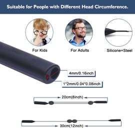 ANYGIFT Kids Glasses Strap - 4 Pack Sports Glasses Strap for Kids & Youth - Sunglass & Eyeglass Holder (12 Inch)