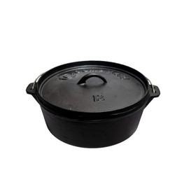 CampMaid 12" Pre-Seasoned 7 Quart Dutch Oven Without Legs