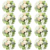 Tigeen 12 Bundles White & Green Peony & Hydrangea Artificial