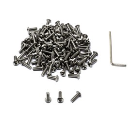 iexcell 100 Pcs M4 x 12mm Thread Pitch 0.7 mm Stainless Steel 304 Hex Socket Button Head Cap Screws Bolts Kit