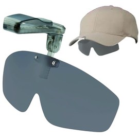 Adventure King BS-05 Polarized Sunglasses, Clip-on Sunglasses, Flip Up, Over Glasses, Cap Shader, For Hats, Polarized Sunglasses, For naked eye (polarized lenses: light gray)