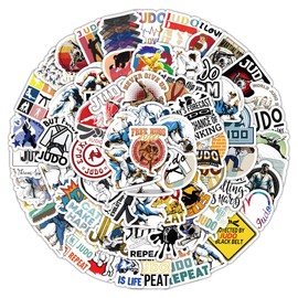 Yurosiay Judo Stickers Small Pack of 100 PVC Waterproof Sports Stickers Vinyl Sticker Craft Decoration for Suitcases, Water Bottle, Tablets, School Bags, Fridges, Bicycles, Doors, Guitar