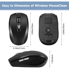 TESIN 6 Pack Wireless Mouse for Laptop, 1200 DPI Computer Mouse with 6 Buttons, 2.4G Wireless Bulk with USB Receiver Black Mice for Laptop, Pc, Computer