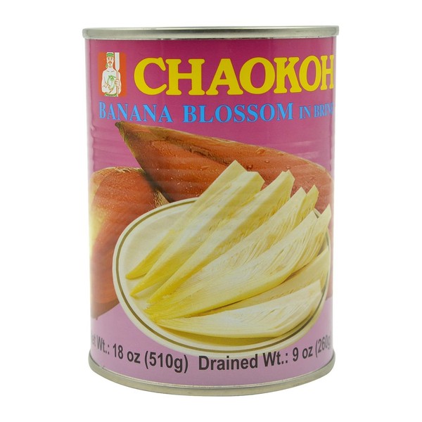 Chaokoh Banana Blossom in Brine Pack of Four 260g Per Can (Drained Wt.)