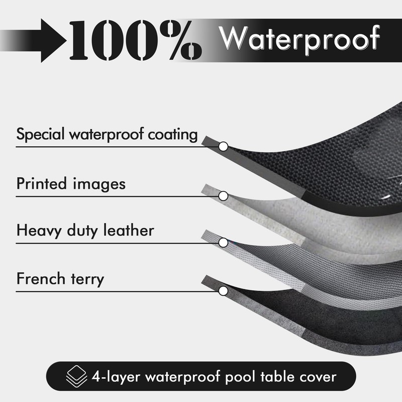iEsstros 6.5ft Pool Table Cover 6.5 Feet Billiard Table Covers