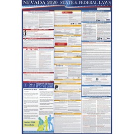 2022 Nevada State And Federal Labor Laws Poster - OSHA Workplace Compliant 24" x 36" - All In One Required Posting - Laminated