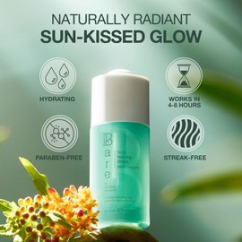 Bare By Vogue Face Tanning Drops - Medium/Dark, Customisable Sun-Kissed Glow - Infused with Green Tea, Chamomile, and Pomegranate Extract - For Smooth, Hydrating & Radiant Skin (30ml)