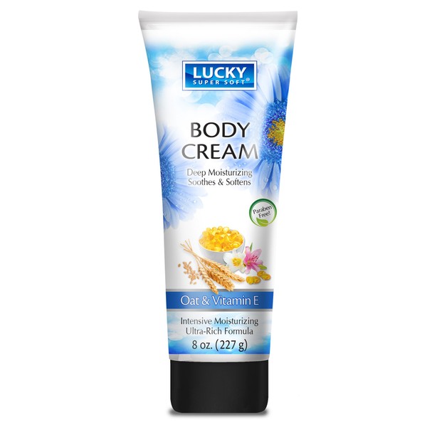 Lucky Super Soft Body Cream, Vitamin E, 8 Ounce