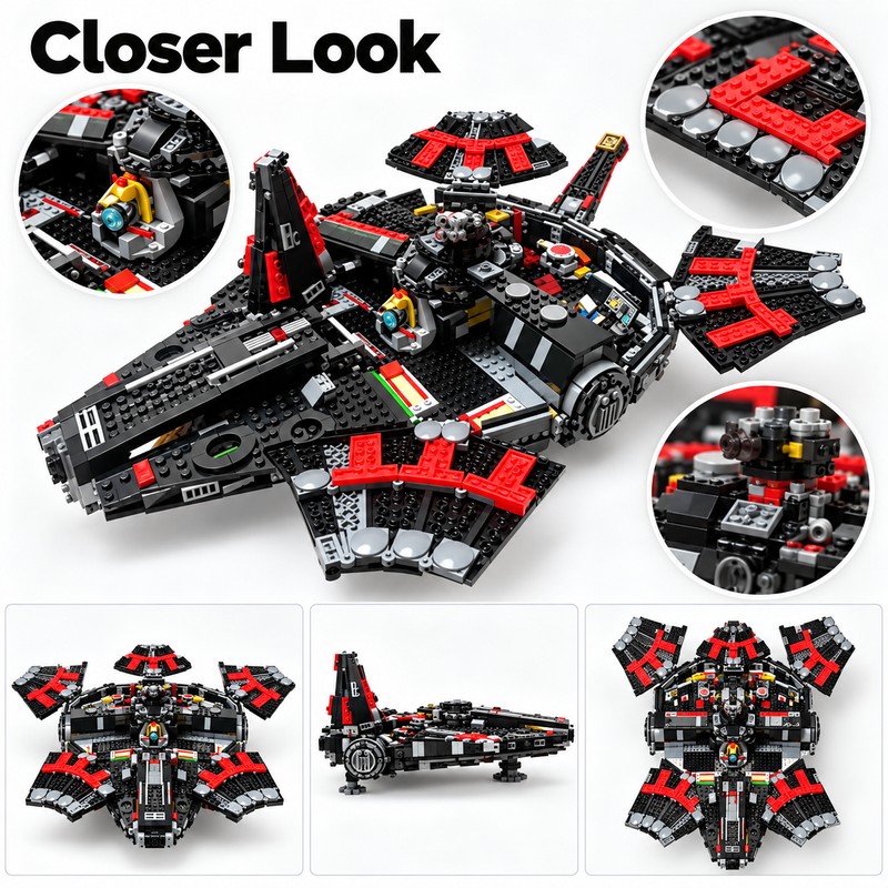 Black Spaceship Vehicle Model – Movie-Inspired Sci-Fi Desktop Ornament and