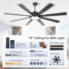 Large Ceiling Fans with Lights, Modern 72 Inch 8 Blade