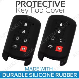 RemoteSuperMarket 2 Key Fob Cover for 2011-2018 Toyota Sienna Remote Case Rubber Skin Jacket