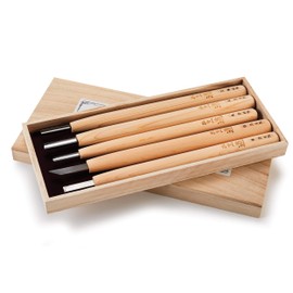 道刃物工業(Michihamono) 刃物鋼 彫刻刀 5本組セット ホビー用工具 [10000500]