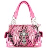 Justin West Camouflage Tree Branches Bling Rhinestone Cross Wings Handbag